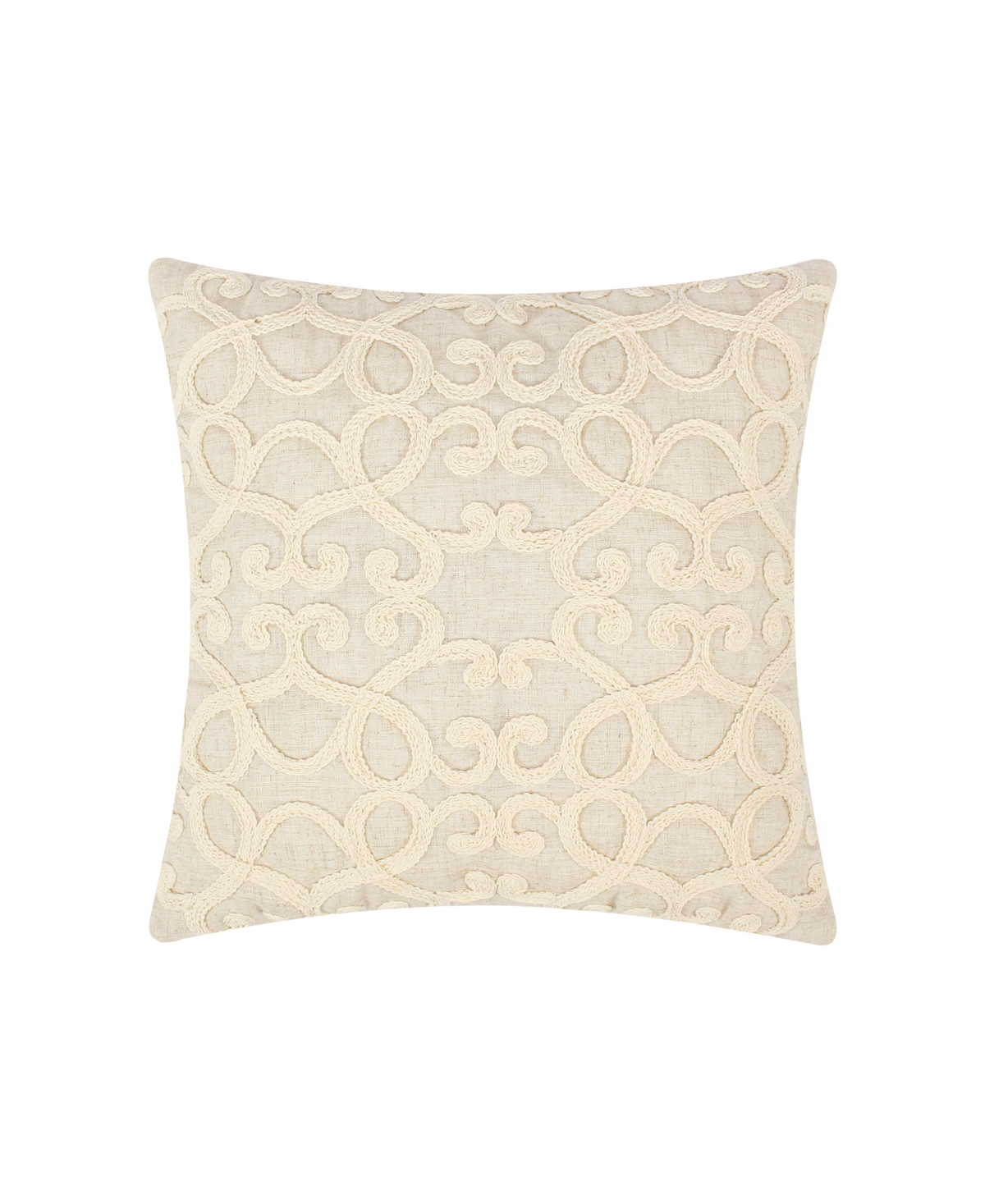 Levtex Bretton Woods Green Applique Decorative Pillow, 18" X 18" In Natural