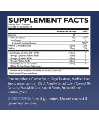 Omega + DHA Gummies, Lemon & Orange Flavor, 60ct