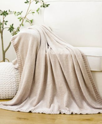 Lifestyle Solid Woven Micro Chenille Throw, 51" x 67"
