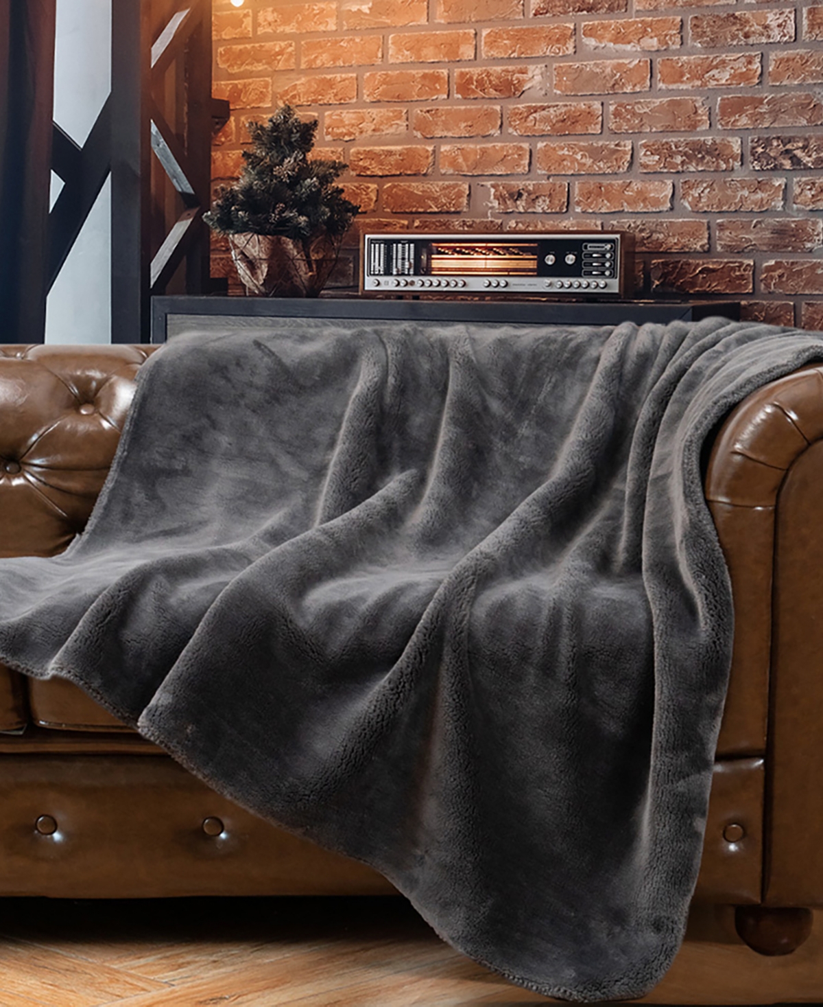 Battilo Luxury Heavy Weight Plush Mink Throw, 50" X 60" In Dark Gray