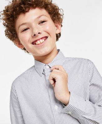 Shop Calvin Klein Big Boys Velvet Jacket Stretch Performance Pants Dress Shirt In Gray