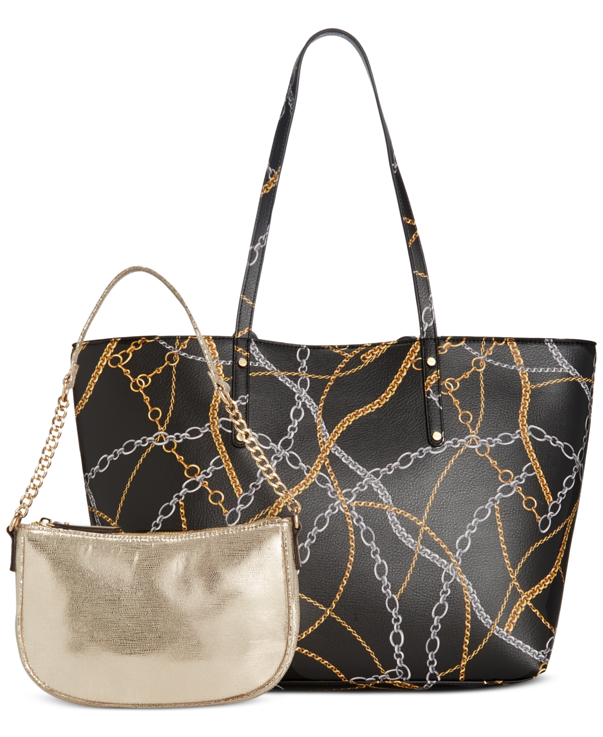 Zoiey 2-1 Tote, Created for Macy's - Black Link/gold