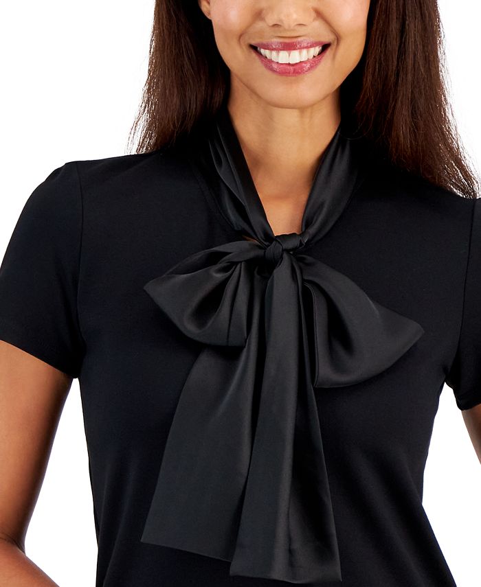 Maddie Bow Mesh Short Sleeve Top