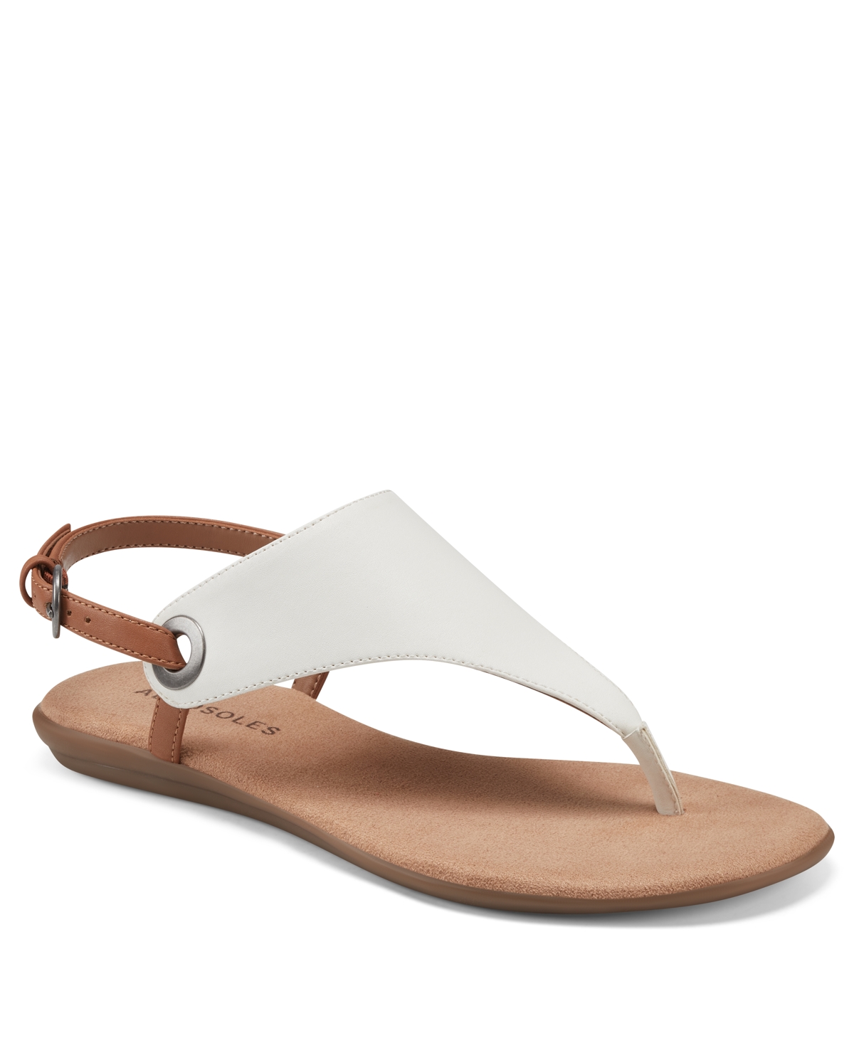 Aerosoles Women's In Conchlusion Casual Sandals In White - Faux Leather