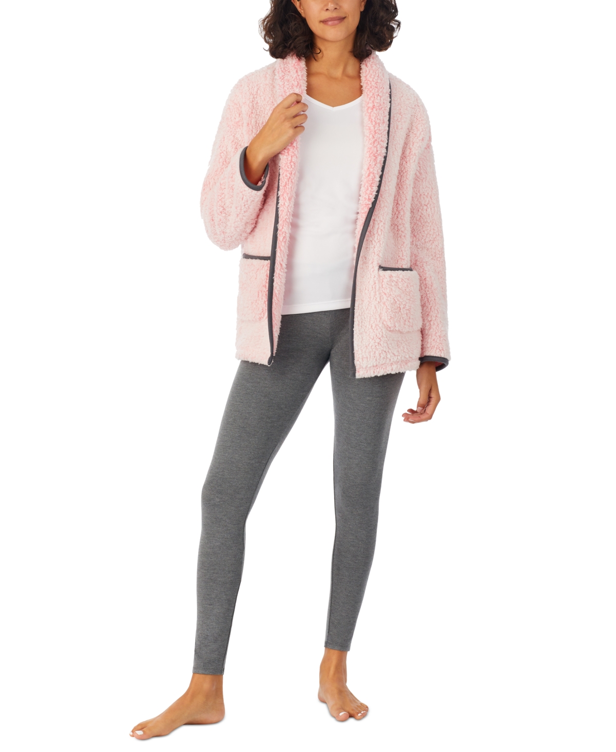 Cuddl Duds Women's Ultra-soft Faux-fur Bed Jacket In Pink