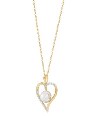 Birthstone Gemstone & Diamond Accent Heart 18" Pendant Necklace in 14k Gold-Plated Sterling Silver 