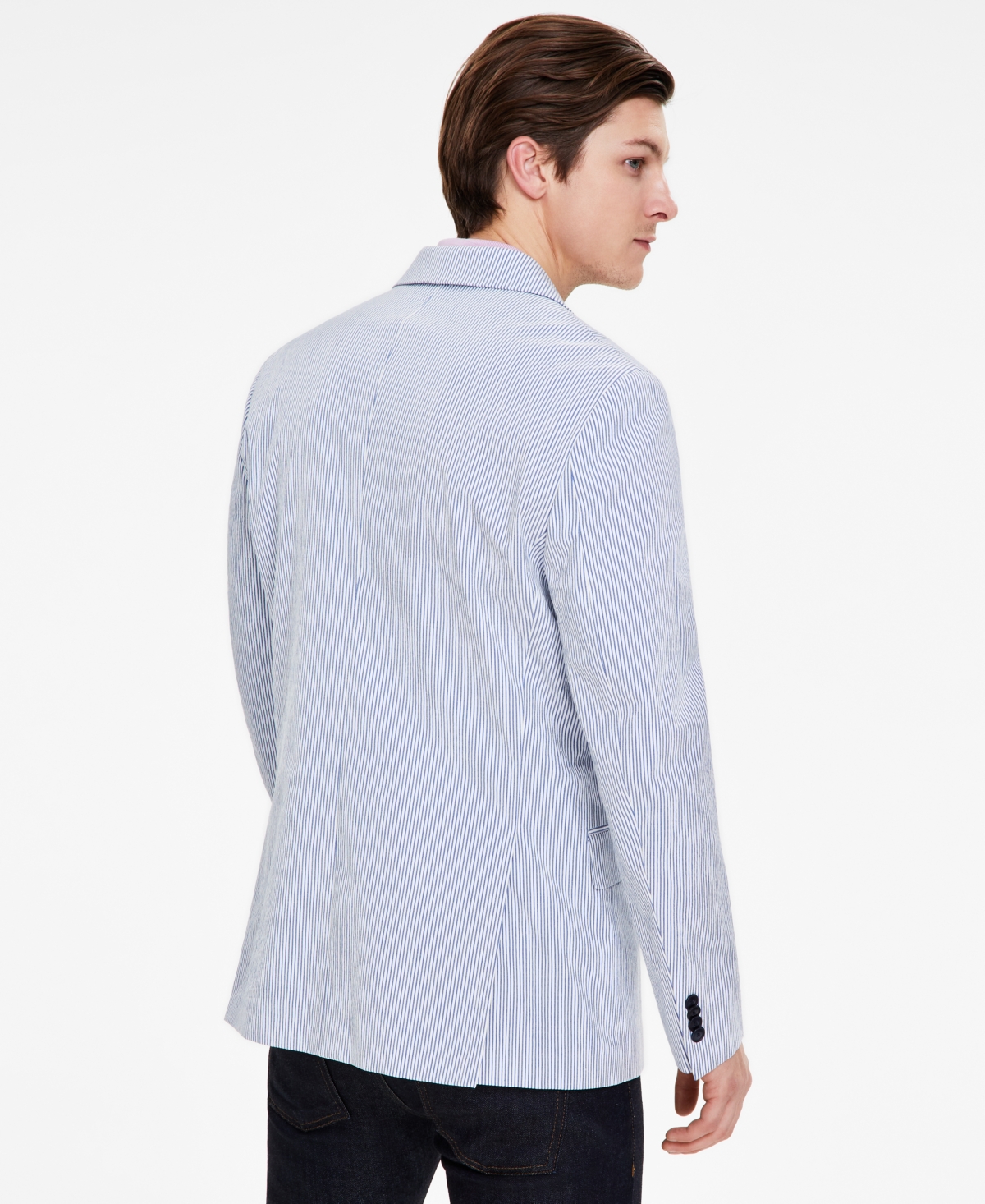 Tommy Hilfiger Men's Modern-Fit Seersucker Sport Coat -white
