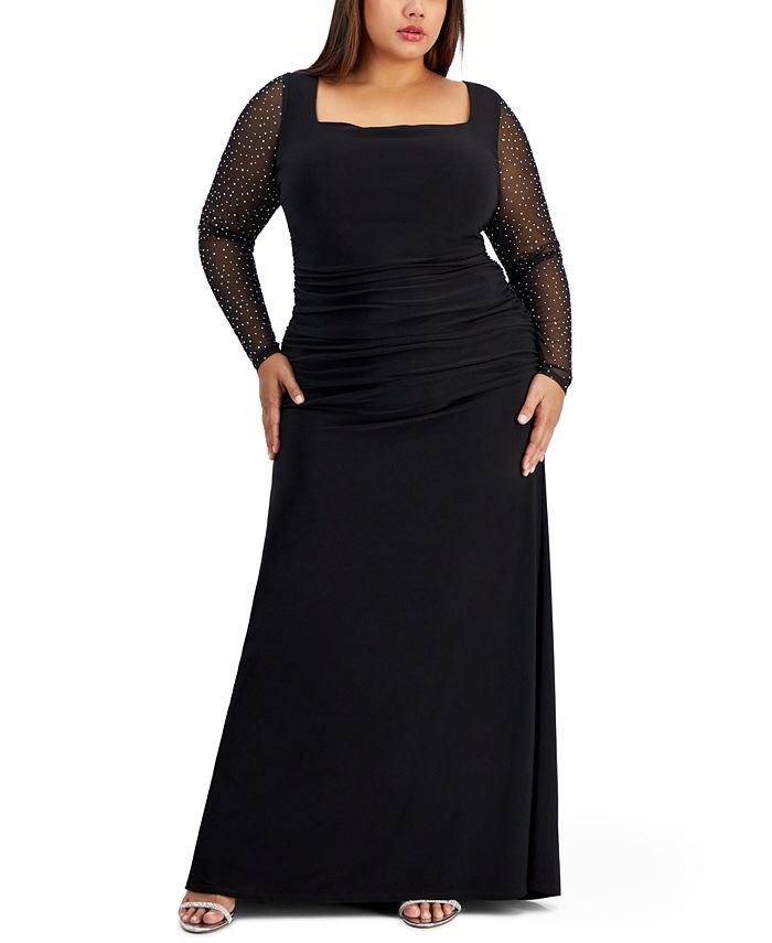 NY Collection Plus Size Ruched A-Line Dress - Macy's