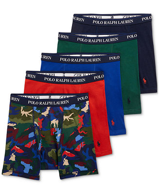 Polo Ralph Lauren Men's 5-Pk. Classic-Fit Cotton Boxer Briefs - Macy's