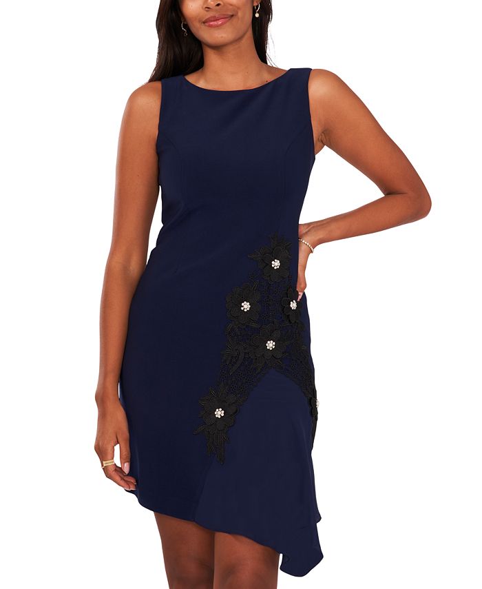 Lace Appliqué Asymmetrical Blouse
