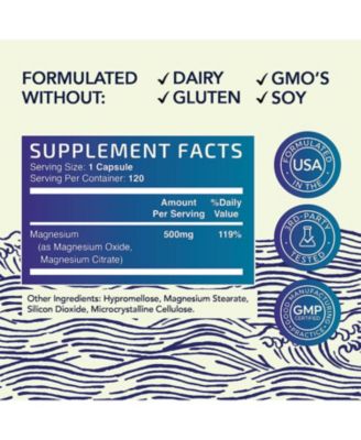 Magnesium Complex Capsules, Magnesium Oxide, Magnesium Citrate, 120ct