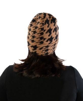 Houndstooth Cuff Beanie