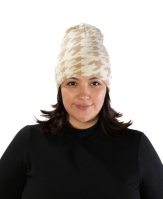 Houndstooth Cuff Beanie