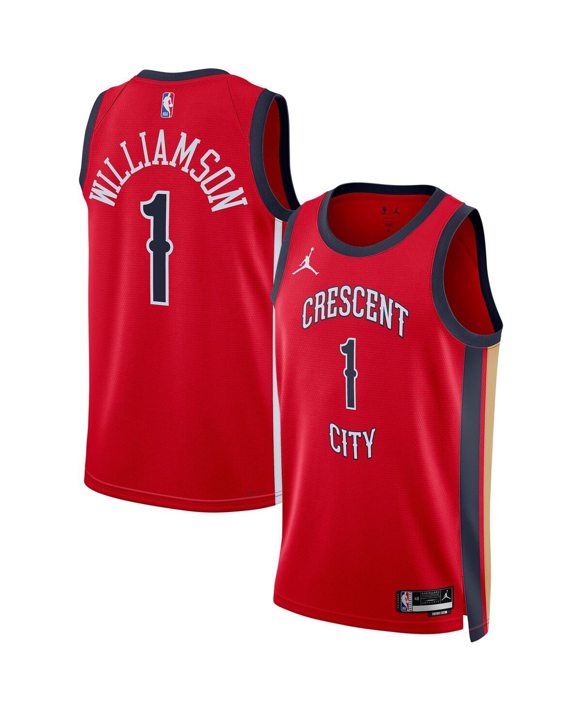 Men's and Women's Jordan Zion WilliamsonNew Orleans Pelicans Swingman Jersey - Statement Edition - Red