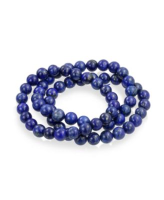 Stackable Set Of 3 Natural Stone Round Bead 8MM Multi Strand Stretch Bracelet