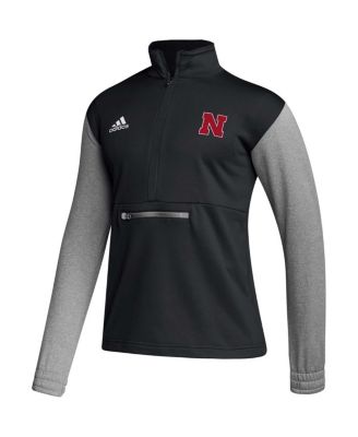 Men's Black Nebraska Huskers Sideline AEROREADY Half-Zip Top