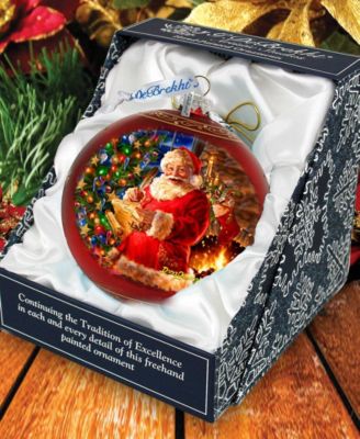 Wish List Santa Large Holiday Glass Collectible Ornaments D. Gelsinger