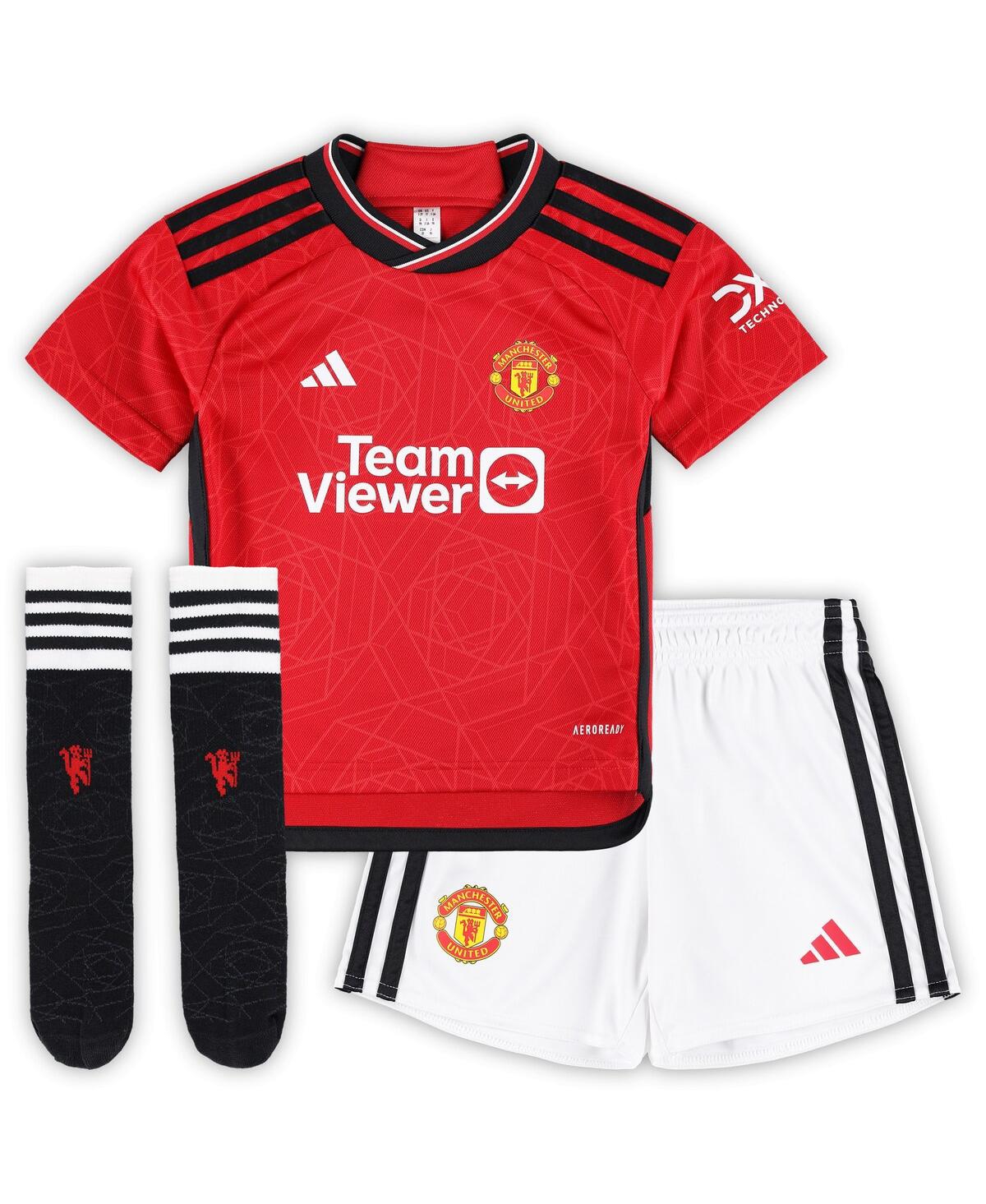 Shop Adidas Originals Toddler Boys And Girls Adidas Red Manchester United 2023/24 Home Mini Kit