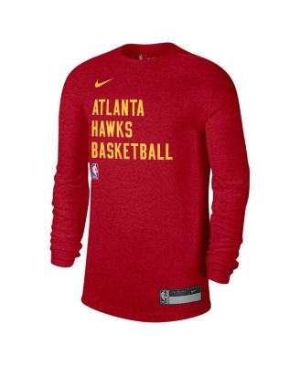 Men's and Women's Red Atlanta Hawks 2023/24 Legend On-Court Practice Long Sleeve T-shirt