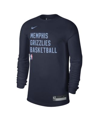 Men's and Women's Navy Memphis Grizzlies 2023/24 Legend On-Court Practice Long Sleeve T-shirt