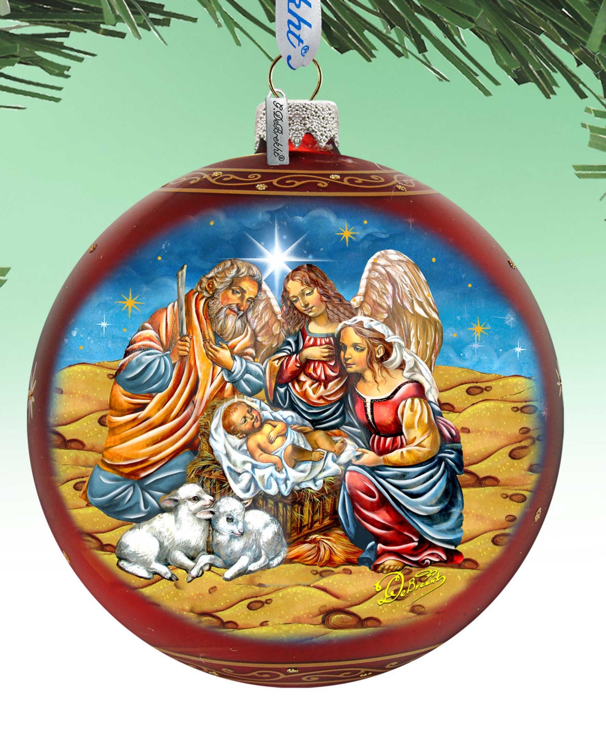 Designocracy Regal Nativity Lg Christmas Mercury Glass Collectible Ornaments G. Debrekht In Multi Color