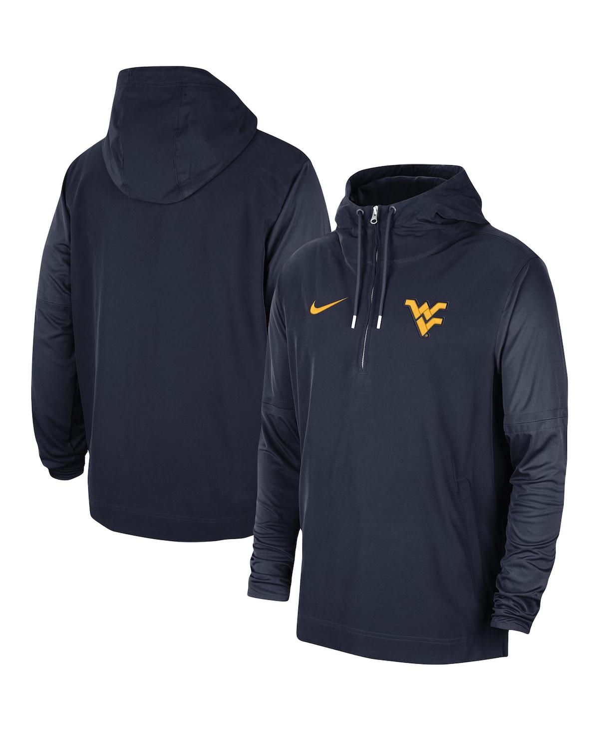Nike Men's  Navy West Virginia Mountaineers 2023 Coach Half-zip Hooded Jacket