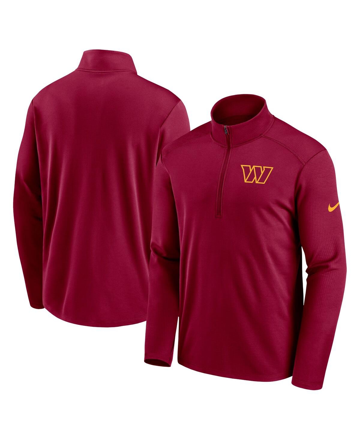 Shop Nike Men's  Burgundy Washington Commanders Pacer Half-zip Top
