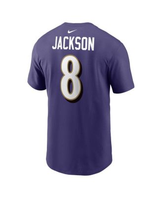 Men's Lamar Jackson Purple Baltimore Ravens Player Name and Number T-shirt