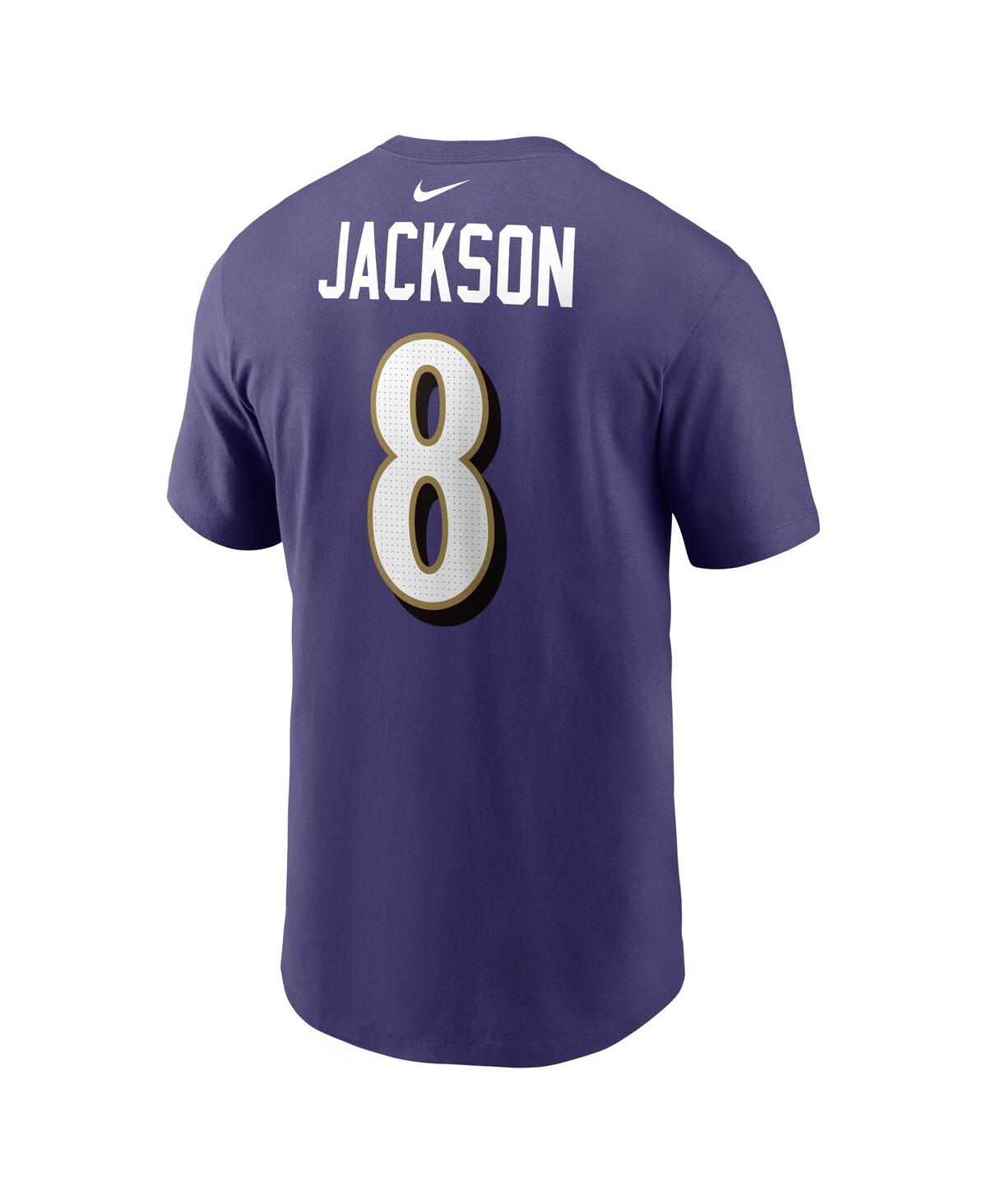 Shop Nike Men's  Lamar Jackson Purple Baltimore Ravens Player Name And Number T-shirt