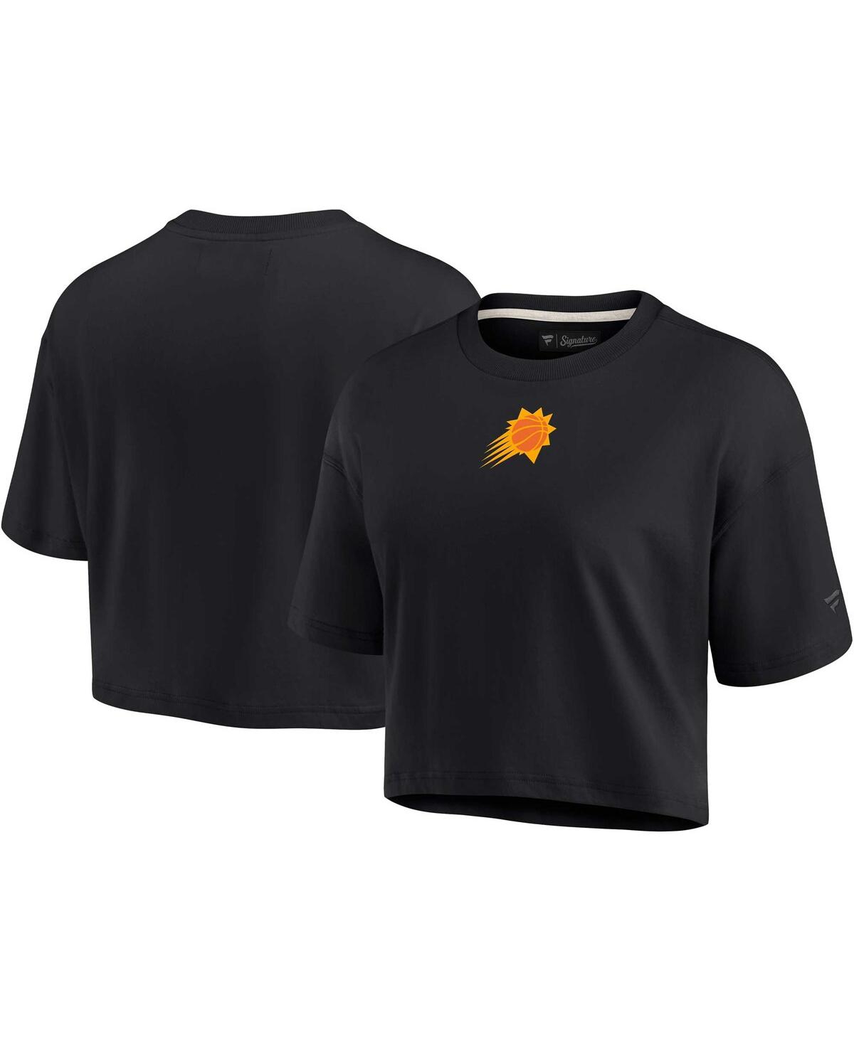 Shop Fanatics Signature Women's  Black Phoenix Suns Super Soft Boxy Cropped T-shirt