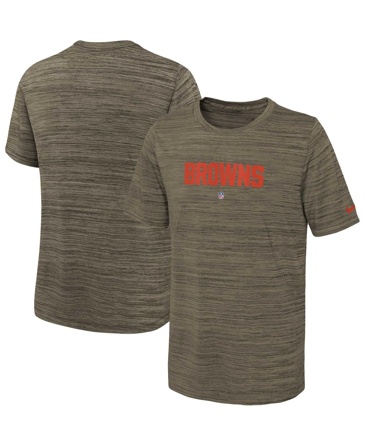 Nike Kids' Big Boys  Brown Cleveland Browns Sideline Velocity Performance T-shirt