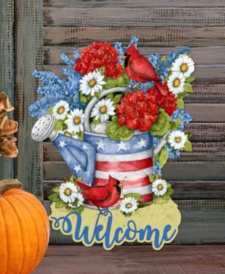 Holiday Wooden Door Decor Wall Decor American Watering Can S. Winget