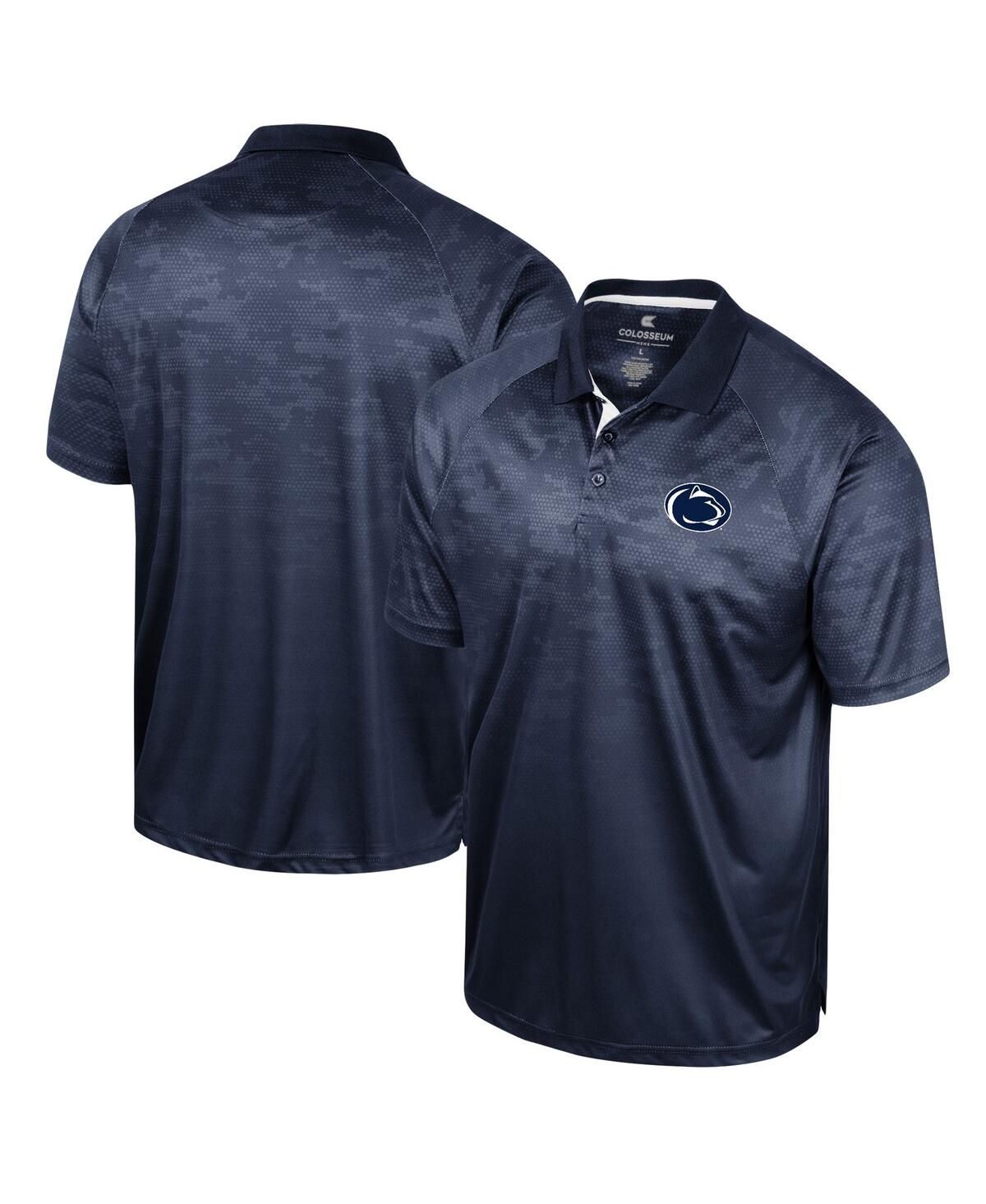 Colosseum Men's  Navy Penn State Nittany Lions Honeycomb Raglan Polo Shirt In Navy