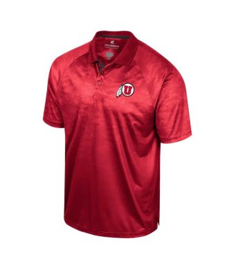Men's Red Utah Utes Honeycomb Raglan Polo Shirt