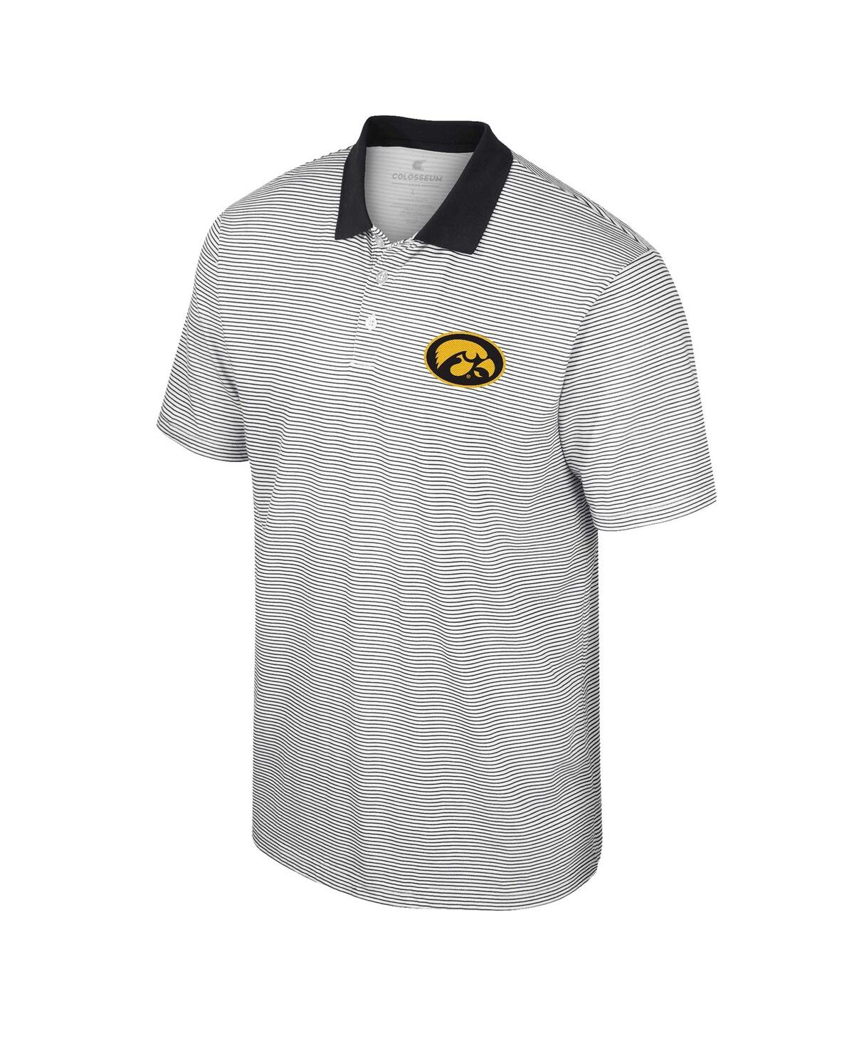 Shop Colosseum Men's  White Iowa Hawkeyes Print Stripe Polo Shirt