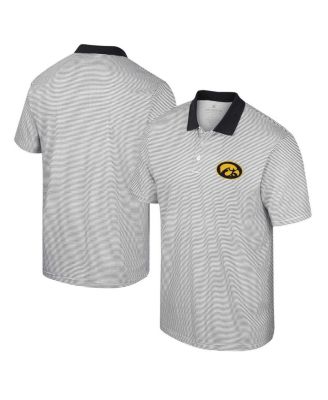 Men's White Iowa Hawkeyes Print Stripe Polo Shirt