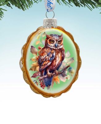 Owl Keepsake Holiday Mercury Glass Ornaments G. DeBrekht
