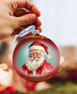 Captivating Smile of Santa Ball Mercury Christmas Glass Ornaments G. DeBrekht