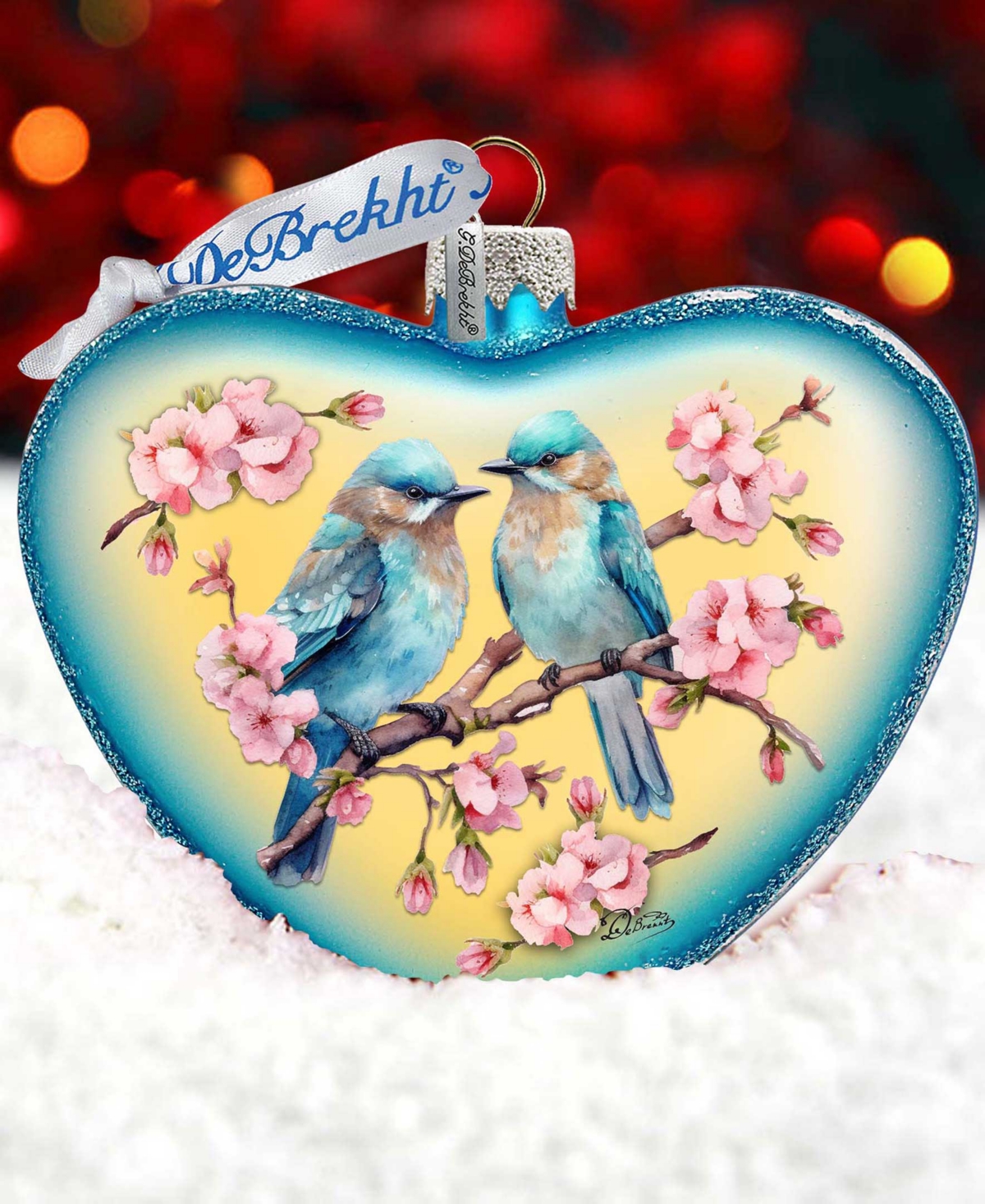Designocracy Blooming Love Heart Christmas Mercury Glass Ornaments G. Debrekht In Multi Color