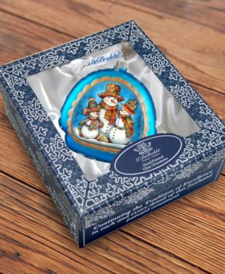 Snowman Family Rainbow Mercury Glass Christmas Ornaments G. DeBrekht