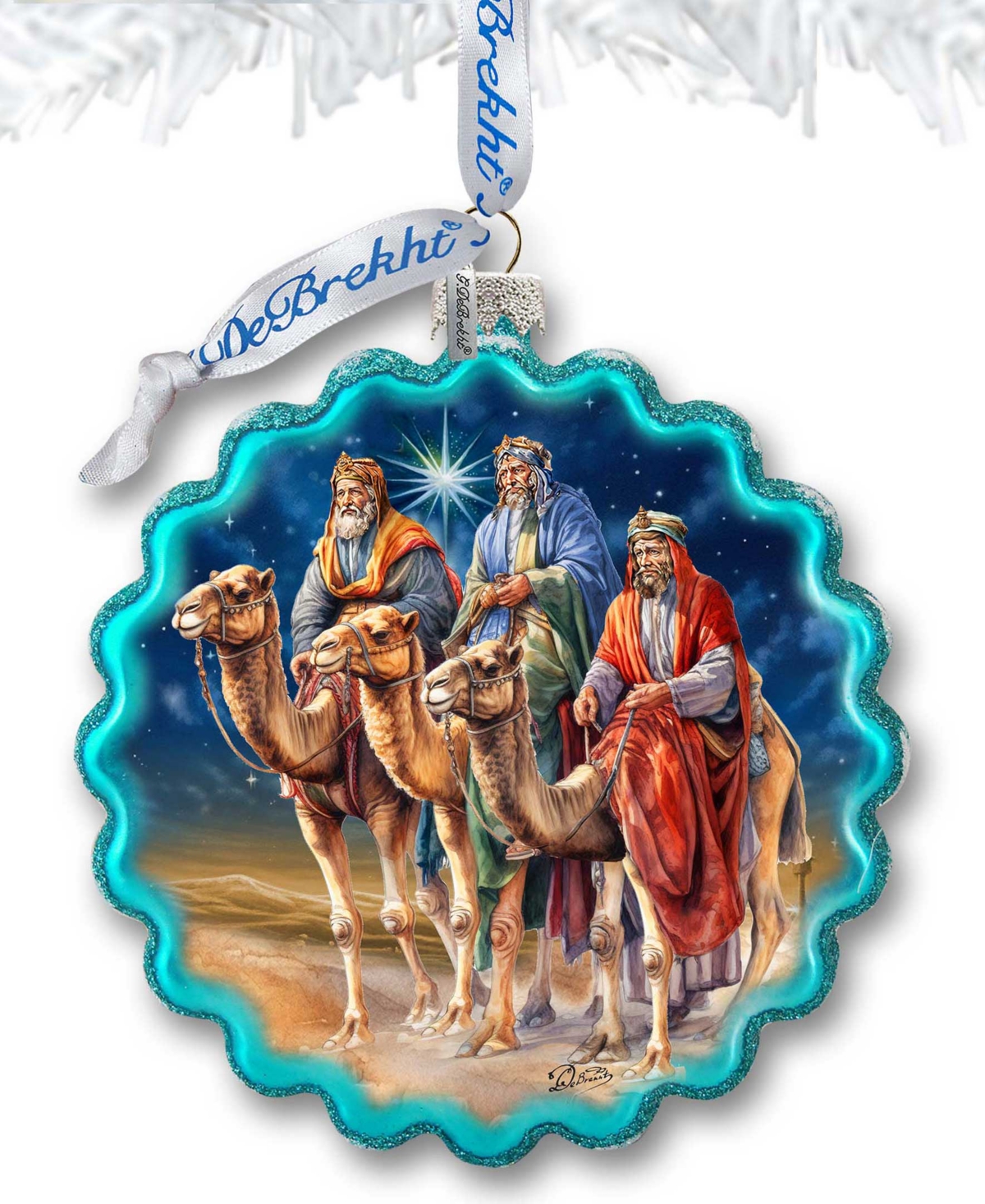 Shop Designocracy Three Kings Wreath Holiday Mercury Glass Ornaments G. Debrekht In Multi Color