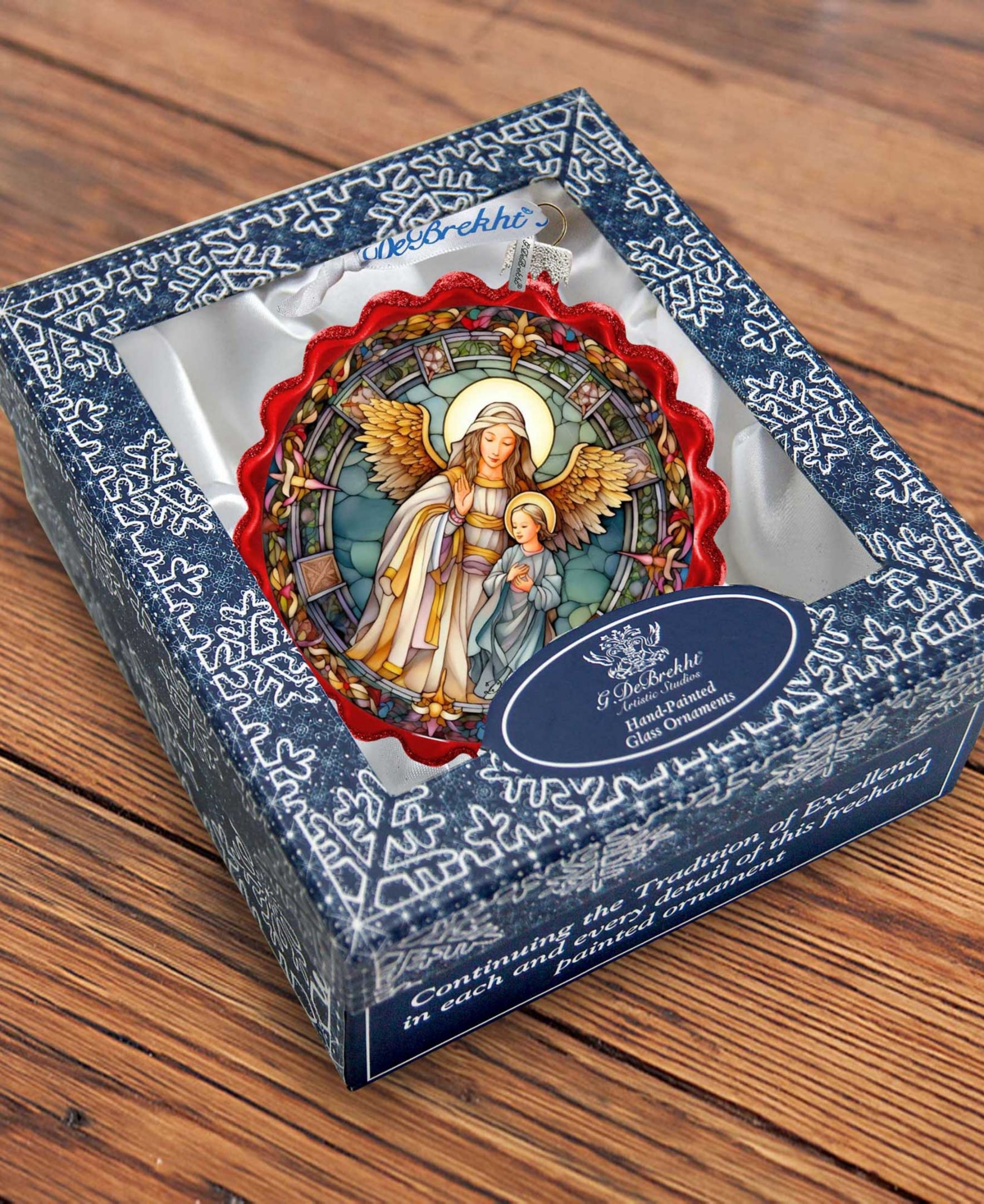 Designocracy Guardian Angel Wreath Mercury Christmas Glass Ornaments G. Debrekht In Multi Color