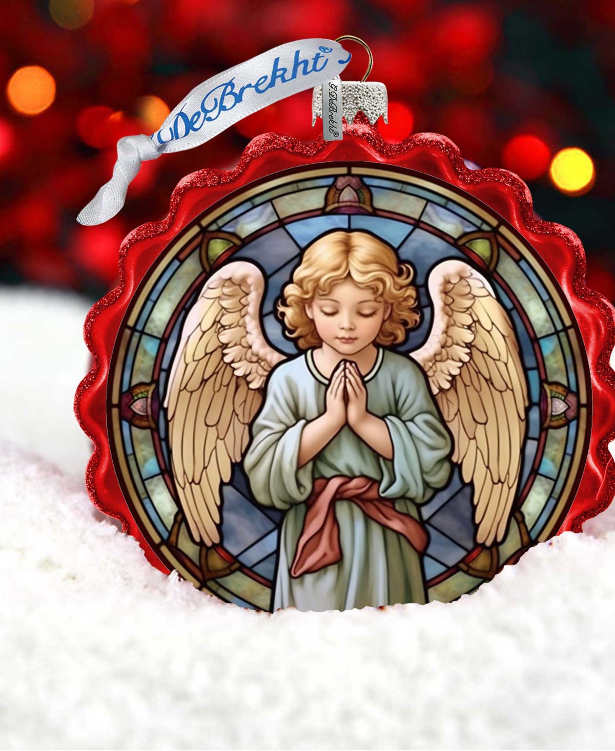 Shop Designocracy Little Angel Wreath Holiday Mercury Glass Ornaments G. Debrekht In Multi Color