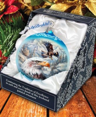 The Land of the Free-American Eagle Ball Christmas Glass Ornaments G. DeBrekht