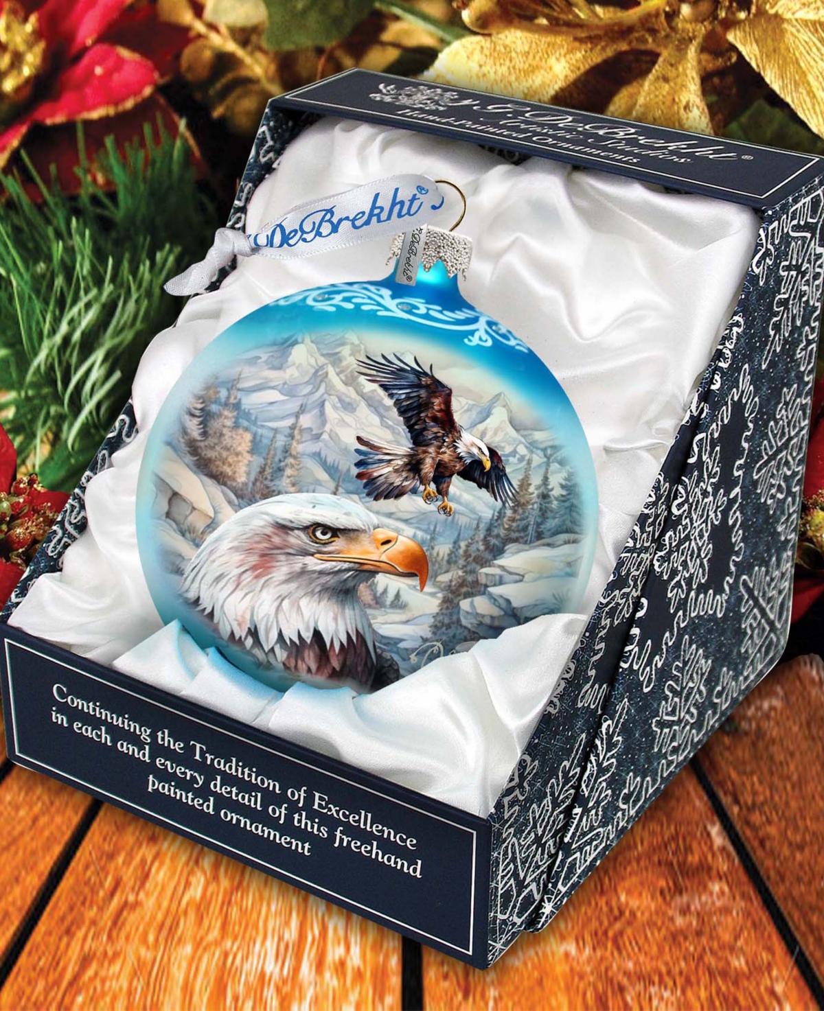 Designocracy The Land Of The Free-american Eagle Ball Christmas Glass Ornaments G. Debrekht In Multi Color