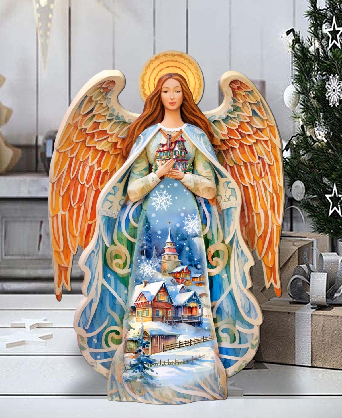 Shop Designocracy Blessing Home Angel 32" Christmas Outdoor Garden Decor G. Debrekht In Multi Color