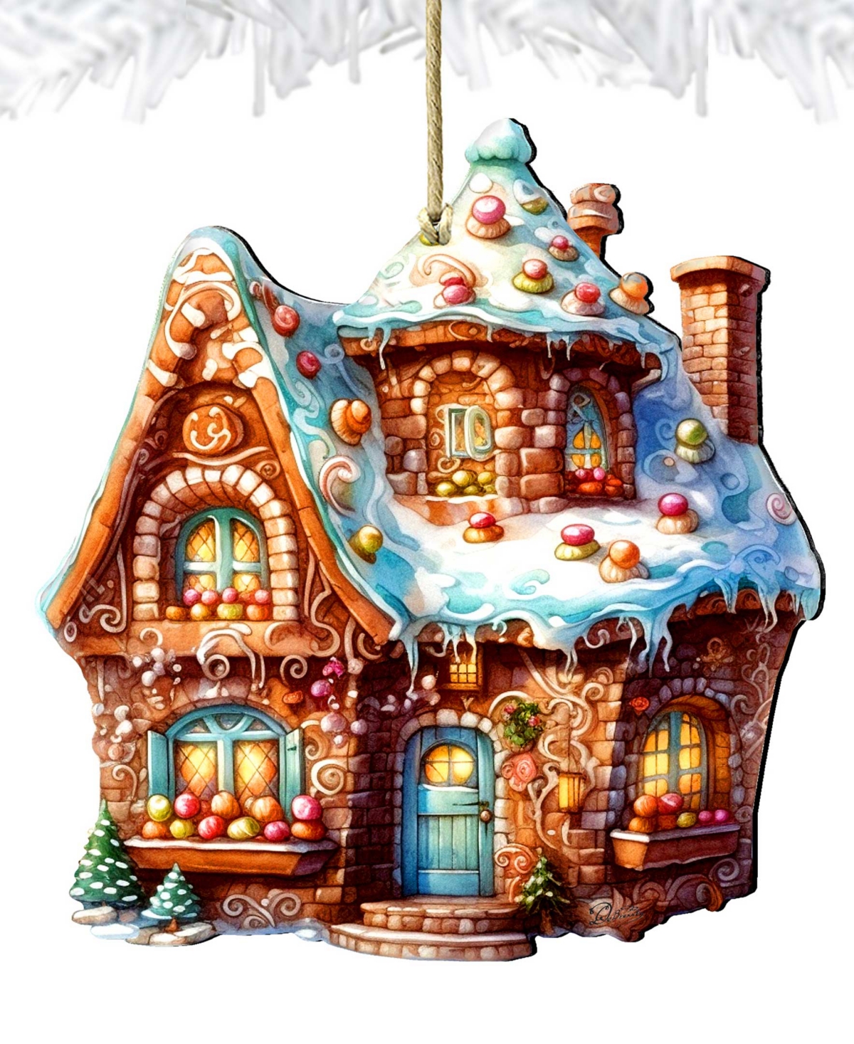 Shop Designocracy Gingerbread House Christmas Wooden Ornaments Holiday Decor G. Debrekht In Multi Color