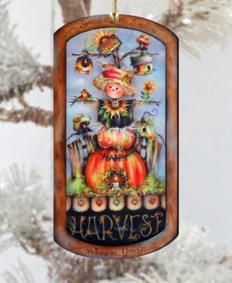 Holiday Wooden Ornaments Harvest Pumpkin Scarecrow Home Decor J. Mills-Price