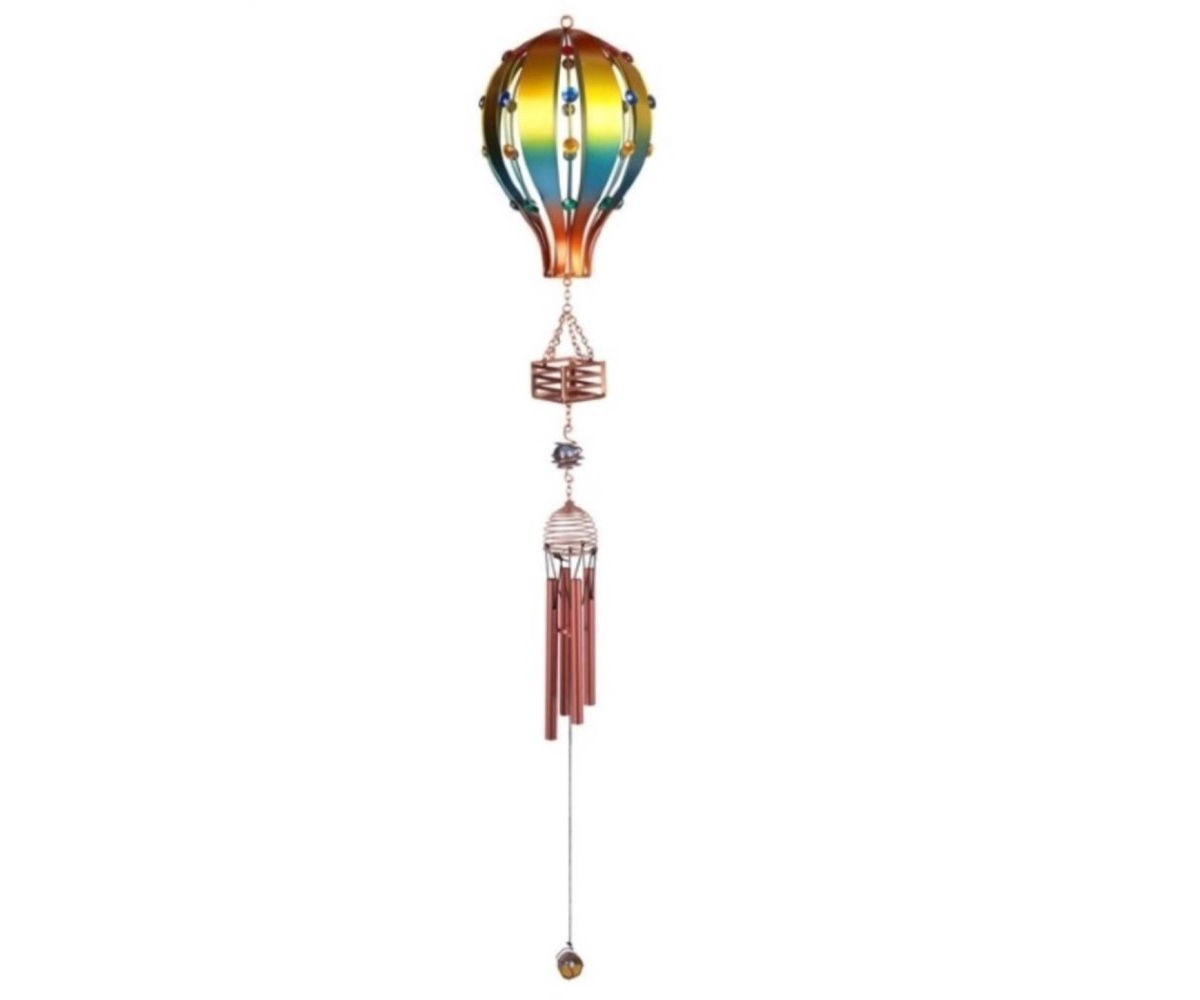 34" Long Blue and Gold Air Balloon with Copper Gem - Multi