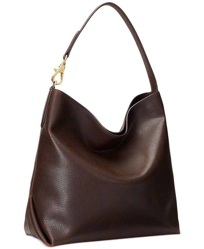 Lauren Ralph Lauren Waxed Leather Large Kassie Shoulder Bag Macy's